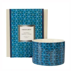 Wax Lyrical Fired Earth Ceramic Multi Wick Assam & White Cedar Tea Candle