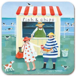 Emma Ball Fish & Chips Coaster