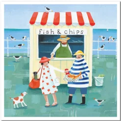 Emma Ball Fish and Chips Greetings Card