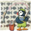 Emma Ball Fishing Birthday - Woolly Puffins Greetings Card