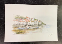 Sean Webb Art Fishing Village, North Yorkshire Print
