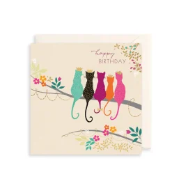 The Art File Five Crown Cats Greeting Card by Sara Miller