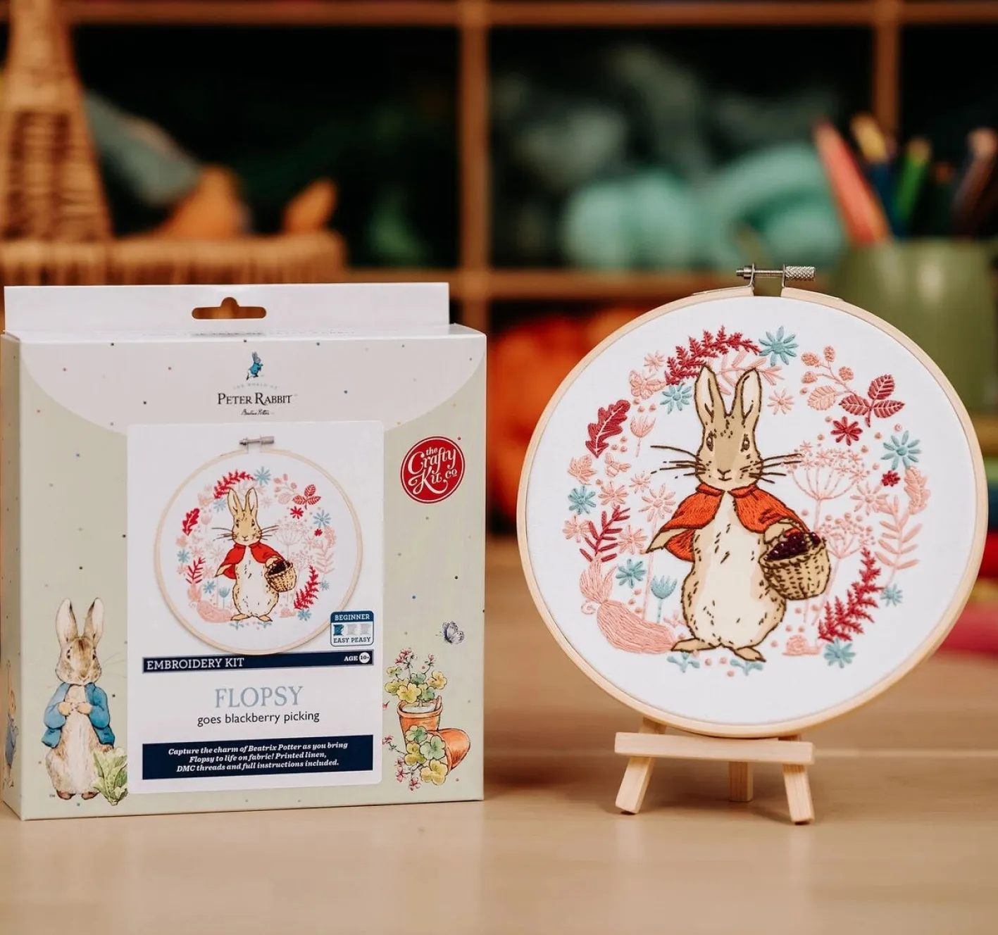The Crafty Kit Co. Flopsy Goes Blackberry Picking Embroidery Kit
