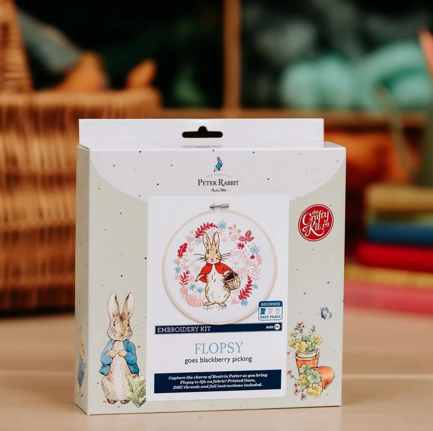 The Crafty Kit Co. Flopsy Goes Blackberry Picking Embroidery Kit