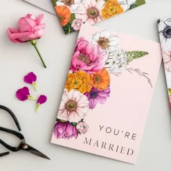 Catherine Lewis Floral Brights - You're Married Card