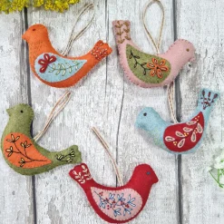 Corinne Lapierre Folk Birds Wool Mix Felt Craft Kit
