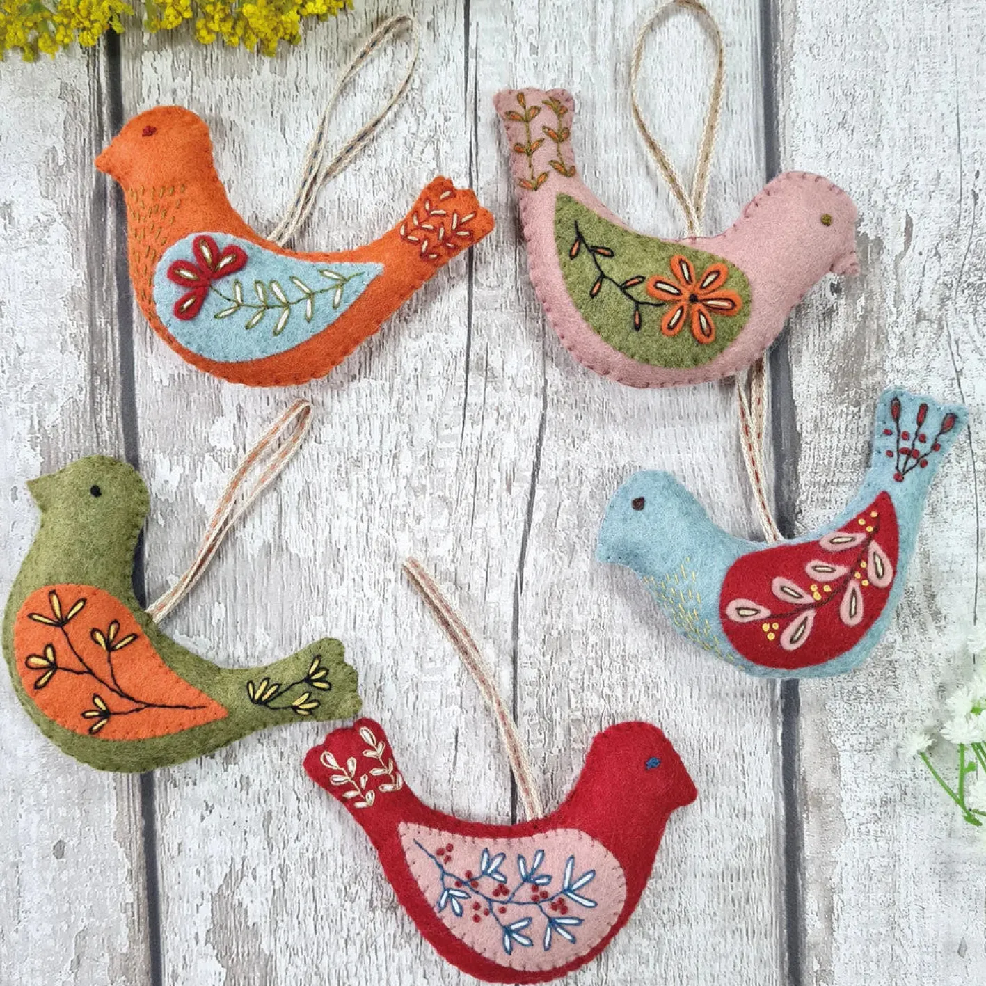 Corinne Lapierre Folk Birds Wool Mix Felt Craft Kit