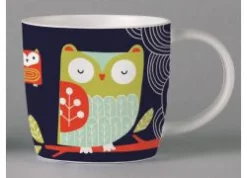 Repeat Repeat Folkland Barn Owl Mug - Black