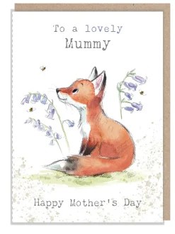 Paper Shed Design Fox with Bluebells "To A Lovely Mummy" Mother's Day Greetings Card