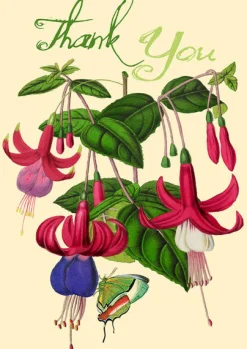 Madame Treacle Fuchsia Glitter Thank You Card