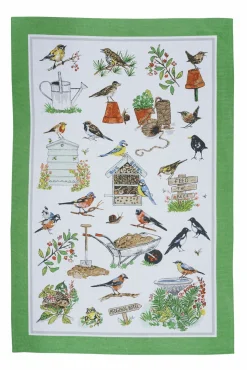 Ulster Weavers Garden Birds With Border Tea Towel