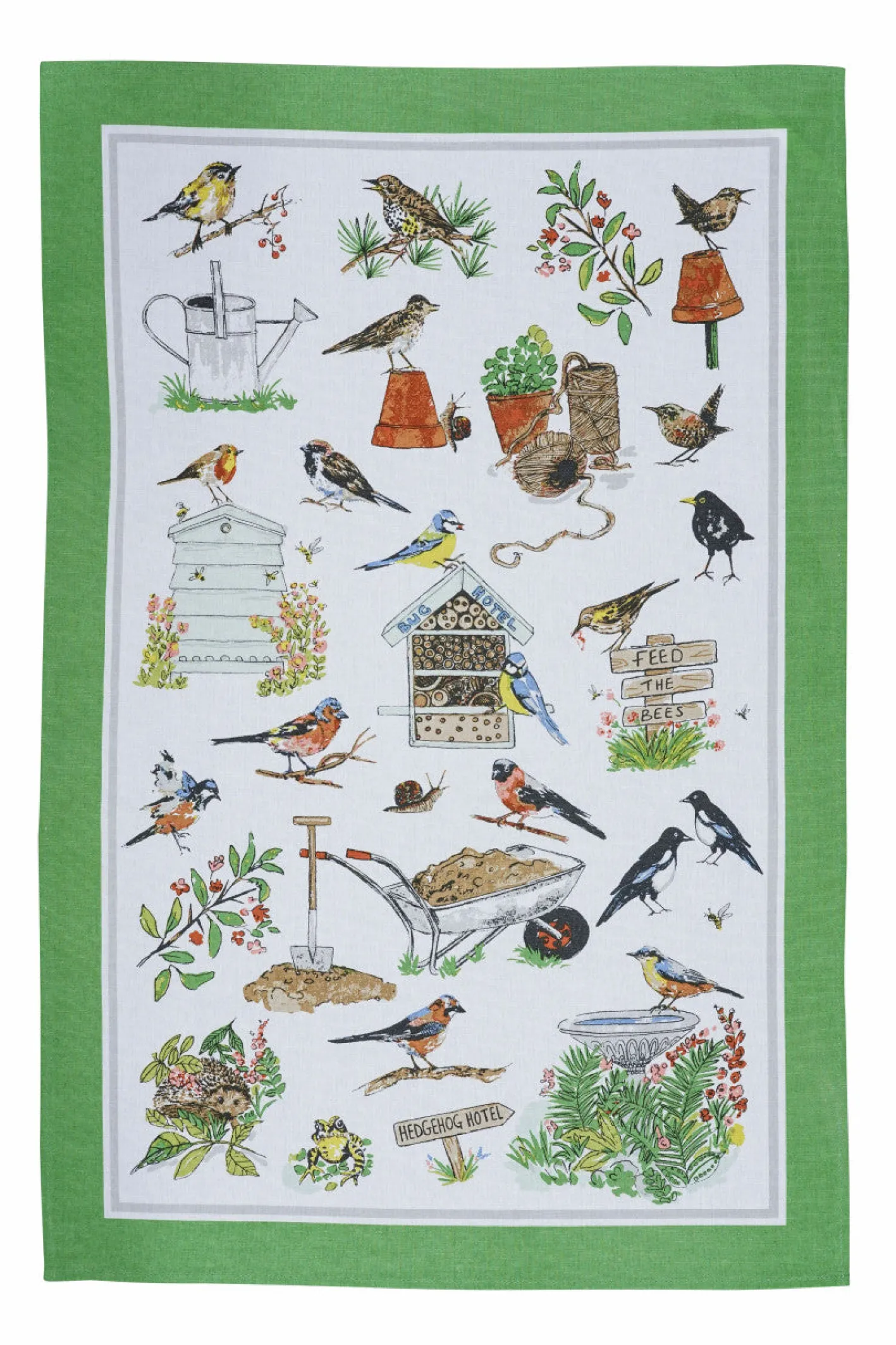 Ulster Weavers Garden Birds With Border Tea Towel