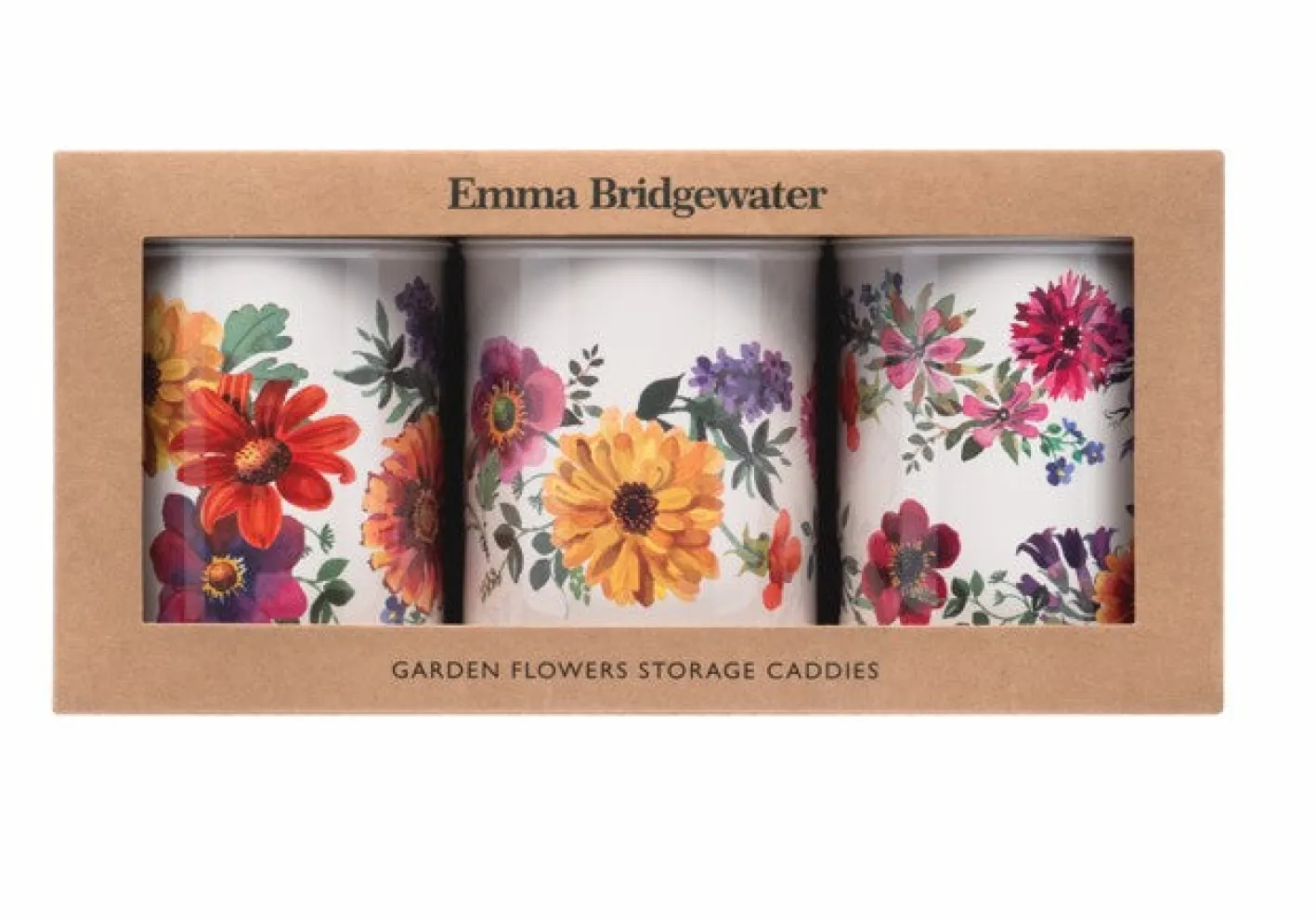 Emma Bridgewater Garden Flowers Set of 3 Round Caddies