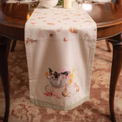 Wrendale Designs 'Garden Friends' Garden Animals Table Runner
