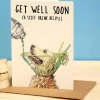 Bewilderbeest Get Well Soon - A Stiff Drink Helps Greetings Card