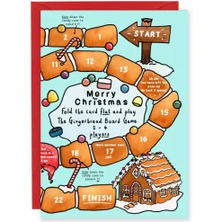 Yeti Gingerbread Board Game Christmas Card