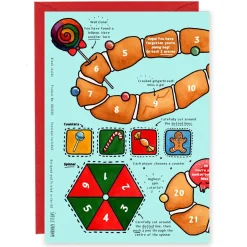 Yeti Gingerbread Board Game Christmas Card