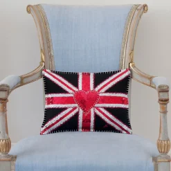Jan Constantine Glam Rock Sequin Union Jack Pillow