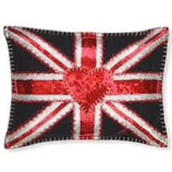 Jan Constantine Glam Rock Sequin Union Jack Pillow