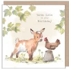 Paper Shed Design Goat and Hen "With Love on your Birthday" Greetings Card
