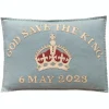 Jan Constantine God Save The King Pillow - Duck Egg Blue