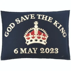Jan Constantine God Save The King Pillow - Navy
