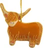 St. Nicolas Golden Horns Highland Cow Decoration