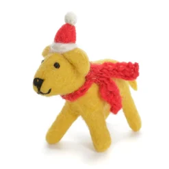 Amica Felt Golden Labrador Hat & Scarf Felt Decoration