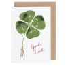 Laura Stoddart Good Luck Shamrock Blank Greetings Card