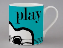 Repeat Repeat Graphic Guitar Mug - Blue