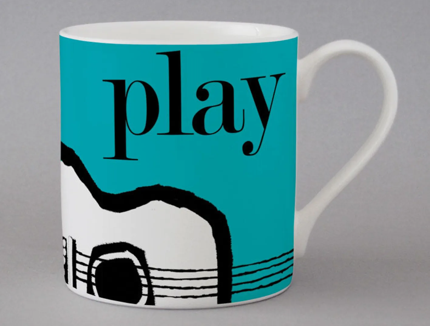 Repeat Repeat Graphic Guitar Mug - Blue