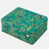 Sara Miller London Green Birds Deep Rectangular Tin by Sara Miller