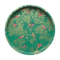 Sara Miller London Green Birds Deepwell Tin Tray
