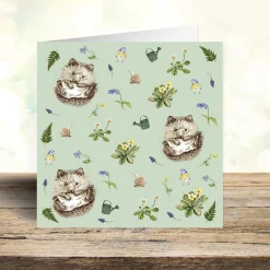 West Country Designs Green Garden Hedgehog Art Card
