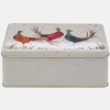 Sara Miller London Grey Pheasants Deep Rectangular Tin