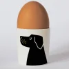 Repeat Repeat Happiness Black Lab Egg Cup Olive