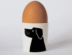 Repeat Repeat Happiness Black Lab Egg Cup Olive