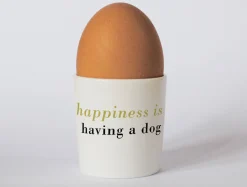 Repeat Repeat Happiness Black Lab Egg Cup Olive