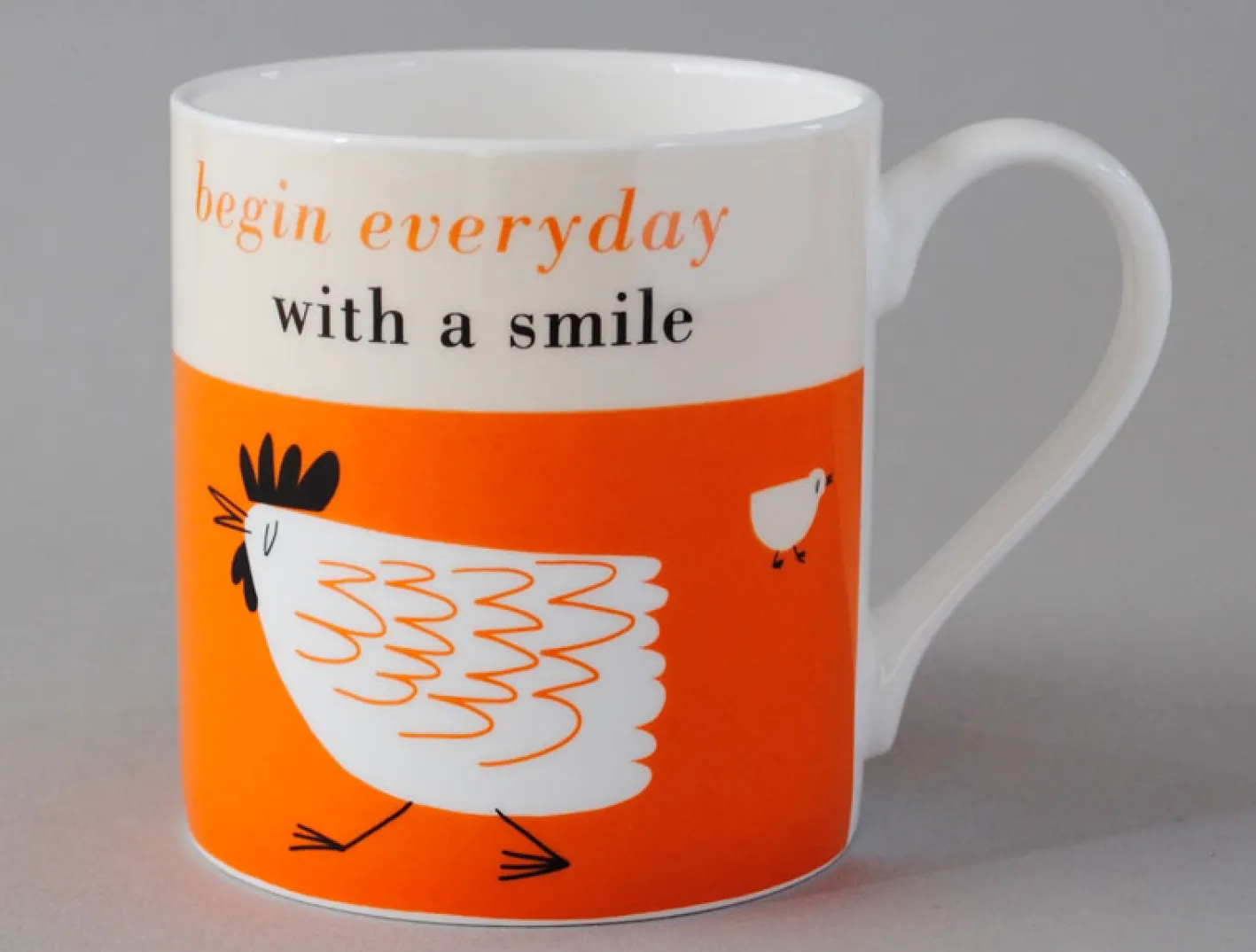 Repeat Repeat Happiness Chicken Orange Mug