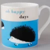 Repeat Repeat Happiness Hedgehog Blue Mug