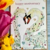 Jen Winnett Happy Anniversary Swans Eco-card