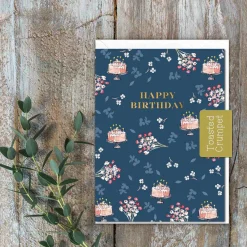 Toasted Crumpet Happy Birthday - Birthday Cake & Candles - Greetings Card