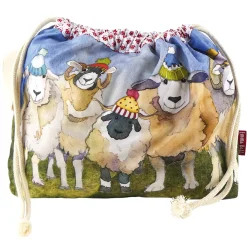 Emma Ball Happy Sheep Drawstring Cotton Bag