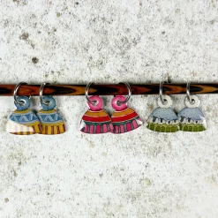 Emma Ball Hats Set of 6 Crochet Markers in a Pocket Tin