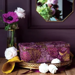Sara Miller London Haveli Garden Plum Songbird Long Deep Rectangular Tin