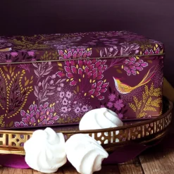 Sara Miller London Haveli Garden Plum Songbird Long Deep Rectangular Tin