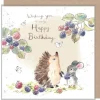 Paper Shed Design Hedgehog and Mouse with Blackberries "Wishing You" Birthday Greetings Card