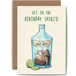 Bewilderbeest Hedgehog Birthday Spirit Greetings Card
