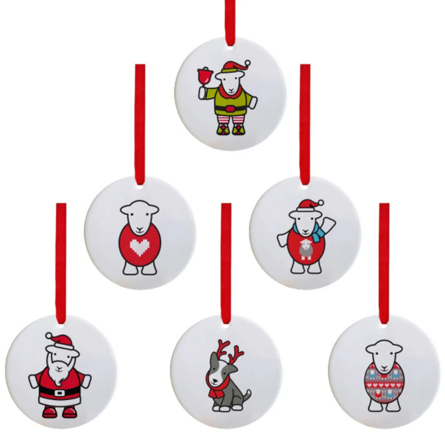 The Herdy Company Herdy Limited Edition China Christmas Tree Decorations (Set of 6)