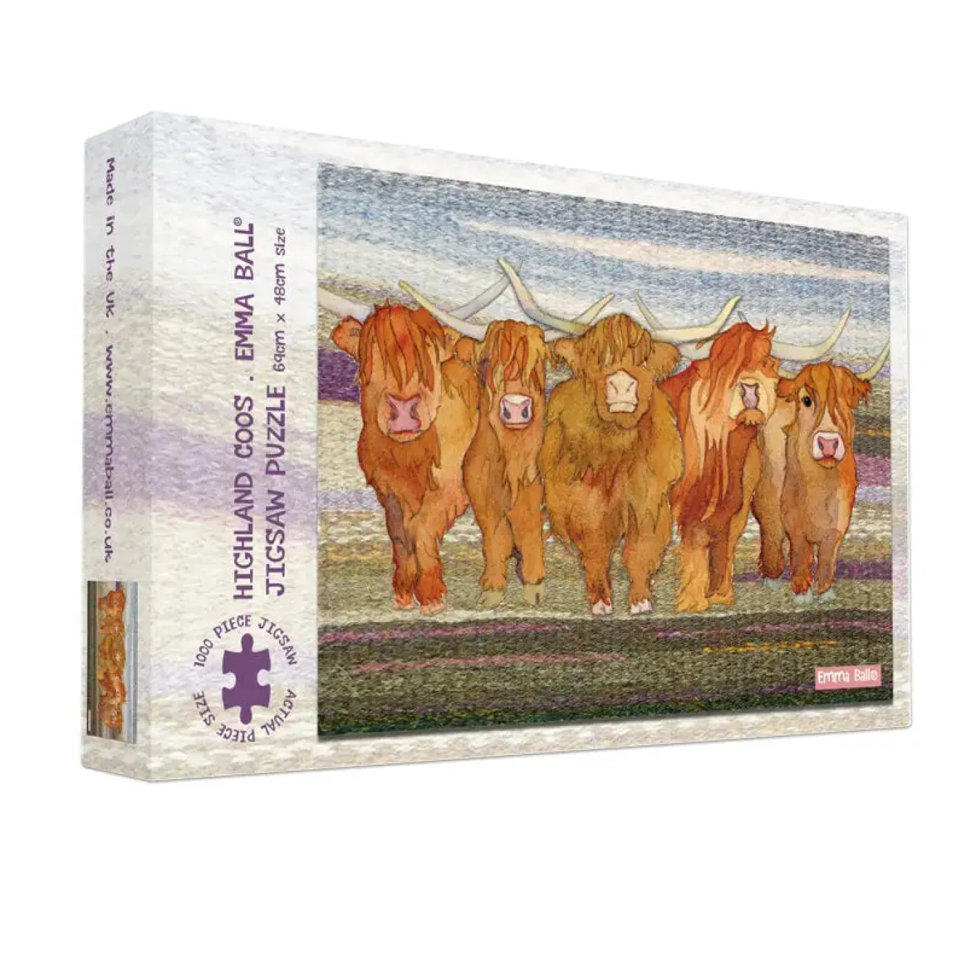 Emma Ball Highland Coos 1000 Piece Jigsaw Puzzle